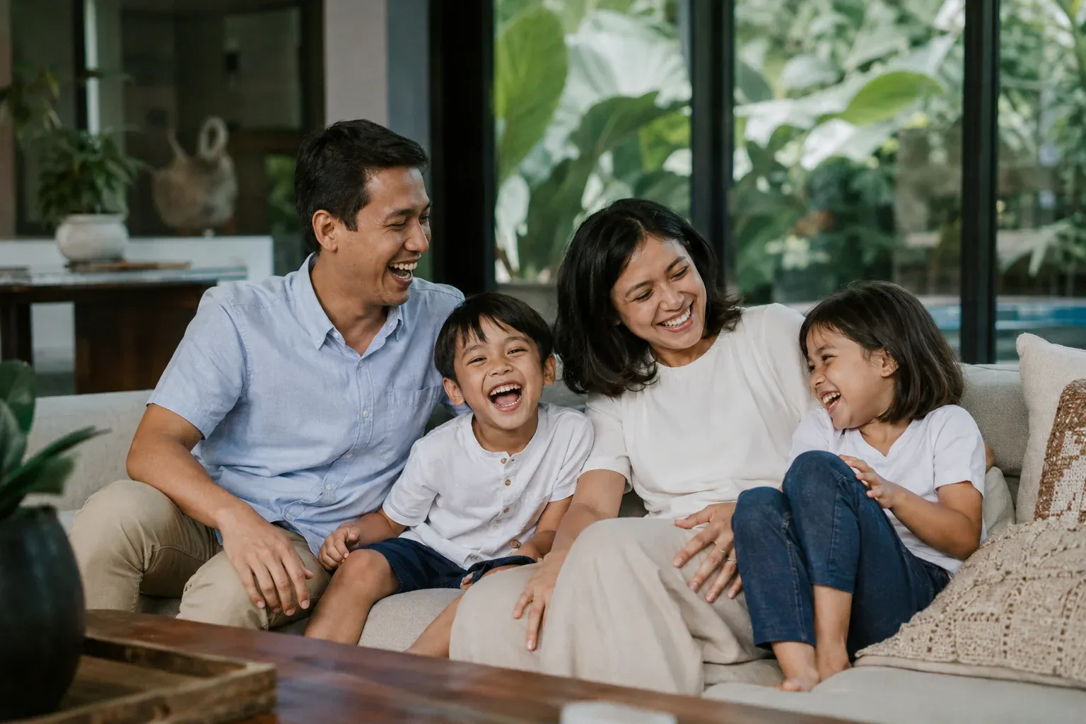 Family at home in Jakarta